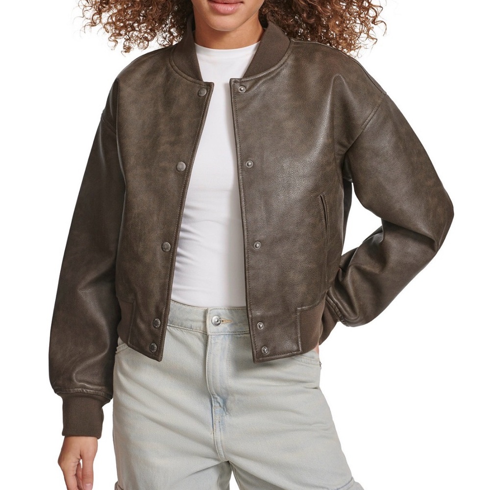 Women’s Levi Faux Leather Varsity Bomber Jacket